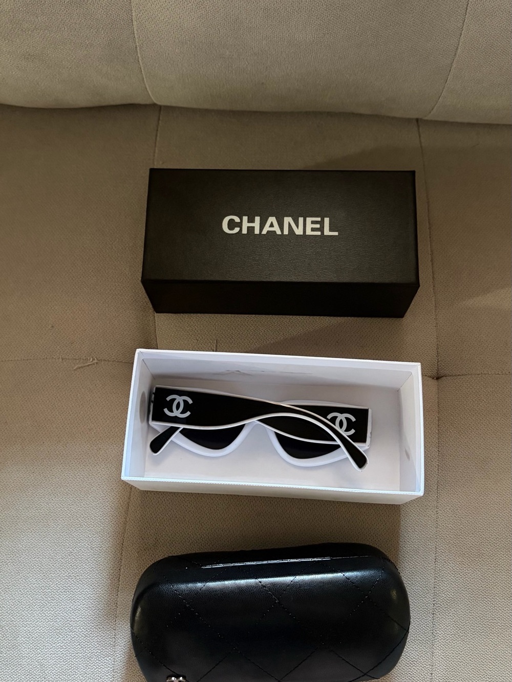 Black Cat-Eye Sunglasses with Silver Trim - Picture 2 of 5